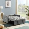 Modern Velvet Convertible Loveseat Sleeper Sofa Couch with Adjustable Backrest, 2 Seater Sofa With Pull-Out Bed with 2 Lumbar Pillows For Small Living