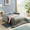 Modern Velvet Convertible Loveseat Sleeper Sofa Couch with Adjustable Backrest, 2 Seater Sofa With Pull-Out Bed with 2 Lumbar Pillows For Small Living