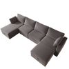 Modern Velvet Modular Sectional Sofa, U Shape Convertible Sofa Set with Pillows, Oversized Sectional Couches with Storage Ottomans for Living Room, Lo
