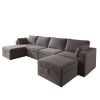 Modern Velvet Modular Sectional Sofa, U Shape Convertible Sofa Set with Pillows, Oversized Sectional Couches with Storage Ottomans for Living Room, Lo