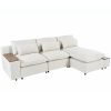 U_Style [ Video Provided] L-shaped Modular Sectional Sofa with Removable Back Cushions,3 Pillows and 2 Storage Spaces,Suitable for Living rooms,Office