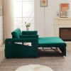 MH" Sleeper Sofa Bed w/USB Port, 3-in-1 adjustable sleeper with pull-out bed, 2 lumbar pillows and side pocket, soft velvet convertible sleeper sofa b