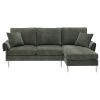 [VIDEO provided][New]84 "Modern Chenille L-Shaped Sofa with Reversible Lounge,Convertible Sectional Couch Set,4 Seat Indoor Furniture with Reversible