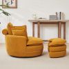 38"W Oversized Swivel Chair with moon storage ottoman for Living Room, Modern Accent Round Loveseat Circle Swivel Barrel Chairs for Bedroom Cuddle Sof