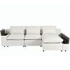 U_Style [ Video Provided] L-shaped Modular Sectional Sofa with Removable Back Cushions,3 Pillows and 2 Storage Spaces,Suitable for Living rooms,Office