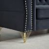 3-seater + 2-seater Combination Sofa Tufted Couch with Rolled Arms and Nailhead for Living Room, Bedroom, Office, Apartment, four pillows