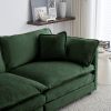 Accent Chair Set of 2, High-end Chenille Upholstered Armchairs, Living Room Side Chairs with Toss Pillow, Green Chenille