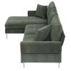 [VIDEO provided][New]84 "Modern Chenille L-Shaped Sofa with Reversible Lounge,Convertible Sectional Couch Set,4 Seat Indoor Furniture with Reversible