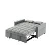 Modern Velvet Convertible Loveseat Sleeper Sofa Couch with Adjustable Backrest, 2 Seater Sofa With Pull-Out Bed with 2 Lumbar Pillows For Small Living