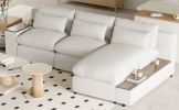 U_Style [ Video Provided] L-shaped Modular Sectional Sofa with Removable Back Cushions,3 Pillows and 2 Storage Spaces,Suitable for Living rooms,Office