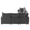 [VIDEO provided] [New] 84*84" Modern L Shape Modular Sofa, 5 Seat Chenille Sectional Couch Set with 2 Pillows Included, Freely Combinable Indoor Funit