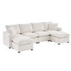 [VIDEO provided] [New] 110*57" Modern U Shape Modular Sofa, 6 Seat Chenille Sectional Couch Set with 2 Pillows Included, Freely Combinable Indoor Funi