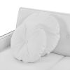 54.7" Multiple Adjustable Positions Sofa Bed Stylish Sofa Bed with a Button Tufted Backrest, Two USB Ports and Four Floral Lumbar Pillows for Living R