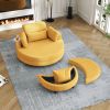 51-inch beige corduroy sofa with two throw pillows and a waist pillow with an extra tray for comfortable seating suitable for small apartment bedroom