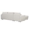 U_STYLE L-shaped Modular Sectional Sofa with Removable Back Cushions and 3 Pillows, Suitable for Living rooms, Offices, and Apartments