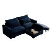 Sectional Sofa Comfy Corduroy Couch for Living Room with Pillows and Round Armrests, Modern Corduroy Sofa Sleeper Deep Couches with Storage Ottoman (B