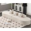 [NEW ARRIVED] [VIDEO PROVIDED] Modern curved combination sofa, terrycloth fabric sofa, minimalist sofa in living room, apartment, no assembly required