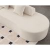 [NEW ARRIVED] [VIDEO PROVIDED] Modern curved combination sofa, terrycloth fabric sofa, minimalist sofa in living room, apartment, no assembly required