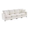 [VIDEO provided] [New] 110*29" Modern Modular Sofa, 4 Seat Chenille Sectional Couch Set with 2 Pillows Included, Freely Combinable Indoor Funiture for