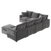 [VIDEO provided] [New] 110*84" Modern U Shape Modular Sofa, 7 Seat Chenille Sectional Couch Set with 2 Pillows Included, Freely Combinable Indoor Funi