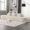 [NEW ARRIVED] [VIDEO PROVIDED] Modern curved combination sofa, terrycloth fabric sofa, minimalist sofa in living room, apartment, no assembly required