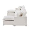 [VIDEO provided] [New] 110*57" Modern U Shape Modular Sofa, 6 Seat Chenille Sectional Couch Set with 2 Pillows Included, Freely Combinable Indoor Funi