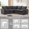 [VIDEO provided] [New] 84*84" Modern L Shape Modular Sofa, 5 Seat Chenille Sectional Couch Set with 2 Pillows Included, Freely Combinable Indoor Funit