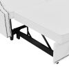 54.7" Multiple Adjustable Positions Sofa Bed Stylish Sofa Bed with a Button Tufted Backrest, Two USB Ports and Four Floral Lumbar Pillows for Living R