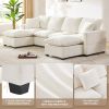 [VIDEO provided] [New] 110*57" Modern U Shape Modular Sofa, 6 Seat Chenille Sectional Couch Set with 2 Pillows Included, Freely Combinable Indoor Funi