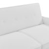 54.7" Multiple Adjustable Positions Sofa Bed Stylish Sofa Bed with a Button Tufted Backrest, Two USB Ports and Four Floral Lumbar Pillows for Living R