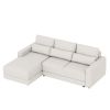 U_STYLE L-shaped Modular Sectional Sofa with Removable Back Cushions and 3 Pillows, Suitable for Living rooms, Offices, and Apartments