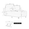 51-inch beige corduroy sofa with two throw pillows and a waist pillow with an extra tray for comfortable seating suitable for small apartment bedroom