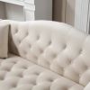 78.7" Width Classic Chesterfield Velvet Sofa Contemporary Upholstered Couch Button Tufted Nailhead Trimming Curved Backrest Rolled Arms with Silver Me