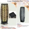 2 Pieces Solar-Powered Diamond Wicker Floor Lamps with Auto LED Light