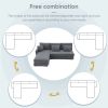 [VIDEO provided][New]87*61"Modern L-shaped Corduroy Sofa with Reversible Chaise,4-seat Upholstered Sectional Indoor Furniture,Convertible Sleeper Couc
