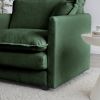 Accent Chair Set of 2, High-end Chenille Upholstered Armchairs, Living Room Side Chairs with Toss Pillow, Green Chenille