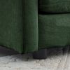 Accent Chair Set of 2, High-end Chenille Upholstered Armchairs, Living Room Side Chairs with Toss Pillow, Green Chenille