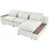 U_Style [ Video Provided] L-shaped Modular Sectional Sofa with Removable Back Cushions,3 Pillows and 2 Storage Spaces,Suitable for Living rooms,Office