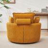 38"W Oversized Swivel Chair with moon storage ottoman for Living Room, Modern Accent Round Loveseat Circle Swivel Barrel Chairs for Bedroom Cuddle Sof