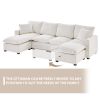 [VIDEO provided] [New] 110*57" Modern U Shape Modular Sofa, 6 Seat Chenille Sectional Couch Set with 2 Pillows Included, Freely Combinable Indoor Funi