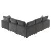 [VIDEO provided] [New] 84*84" Modern L Shape Modular Sofa, 5 Seat Chenille Sectional Couch Set with 2 Pillows Included, Freely Combinable Indoor Funit