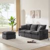 [VIDEO provided] [New] 84*57" Modern Modular Sofa, 4 Seat Chenille Sectional Couch Set with 2 Pillows Included, Freely Combinable Indoor Funiture for