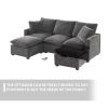 [VIDEO provided] [New] 84*57" Modern Modular Sofa, 4 Seat Chenille Sectional Couch Set with 2 Pillows Included, Freely Combinable Indoor Funiture for