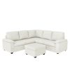 [VIDEO provided] [New] 84*84" Modern Velvet Sectional Sofa Set,Large U Shaped Upholstered Corner Couch with Ottoman,Armrest Pillow,6 Seat Indoor Furni