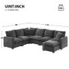 [VIDEO provided] [New] 110*84" Modern U Shape Modular Sofa, 7 Seat Chenille Sectional Couch Set with 2 Pillows Included, Freely Combinable Indoor Funi