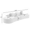 [NEW ARRIVED] [VIDEO PROVIDED] Modern curved combination sofa, terrycloth fabric sofa, minimalist sofa in living room, apartment, no assembly required