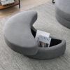 [Video] Welike Swivel Accent Barrel Modern Dark Grey Sofa Lounge Club Big Round Chair with Storage Ottoman Linen Fabric for Living Room Hotel with Pil