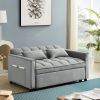 Modern Velvet Convertible Loveseat Sleeper Sofa Couch with Adjustable Backrest, 2 Seater Sofa With Pull-Out Bed with 2 Lumbar Pillows For Small Living