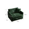 Accent Chair Set of 2, High-end Chenille Upholstered Armchairs, Living Room Side Chairs with Toss Pillow, Green Chenille