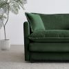 Comfy Deep Single Seat Sofa Upholstered Reading Armchair Living Room Chair Green Chenille Fabric , 1 Toss Pillow